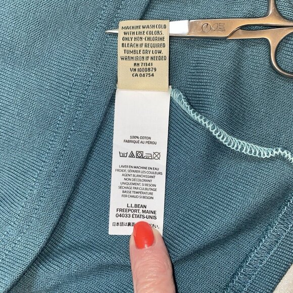 LL Bean Cotton Knit Sweater Sz S Women’s 3/4 Sleeve Boat Neck Stripes #501776 - Picture 9 of 11